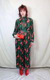 Rent pre-loved Forever Unique maxi print dress with forest green print and matching belt