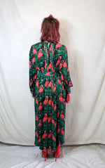 Rent pre-loved Forever Unique maxi print dress with forest green print and matching belt