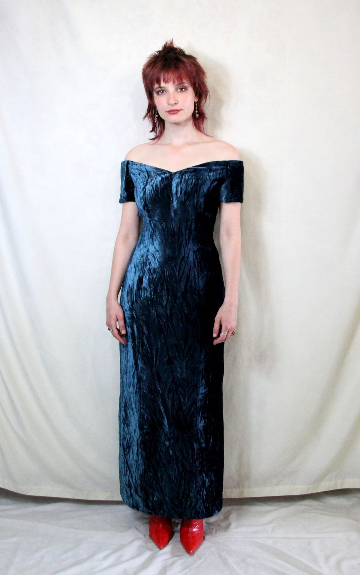 Rent vintage crushed velvet maxi dress