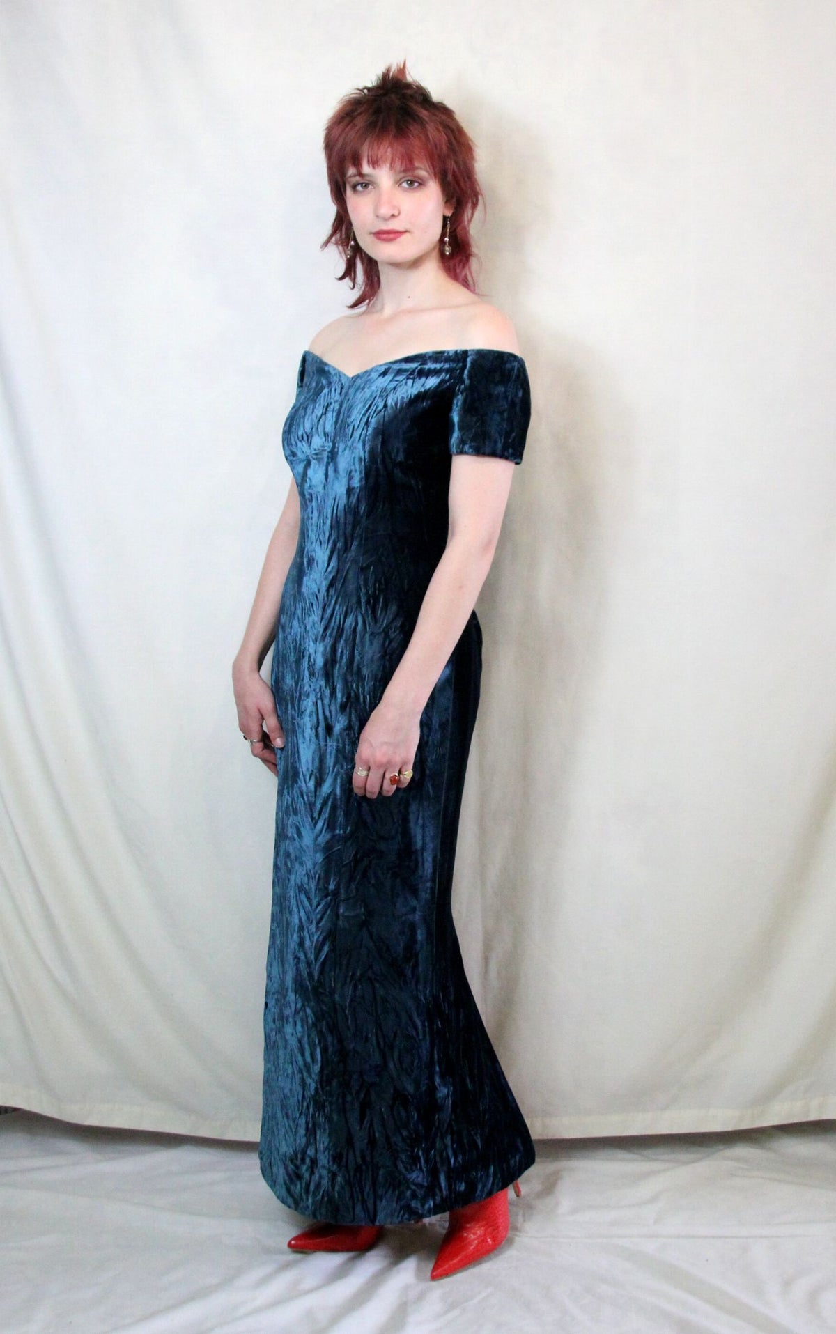 Rent vintage crushed velvet maxi dress