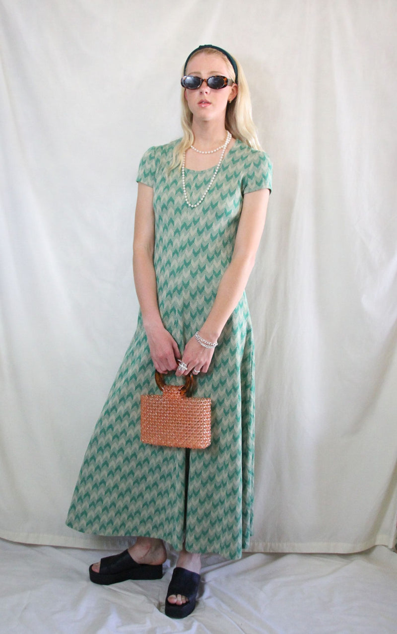 Rent green body con vintage Aztec maxi dress