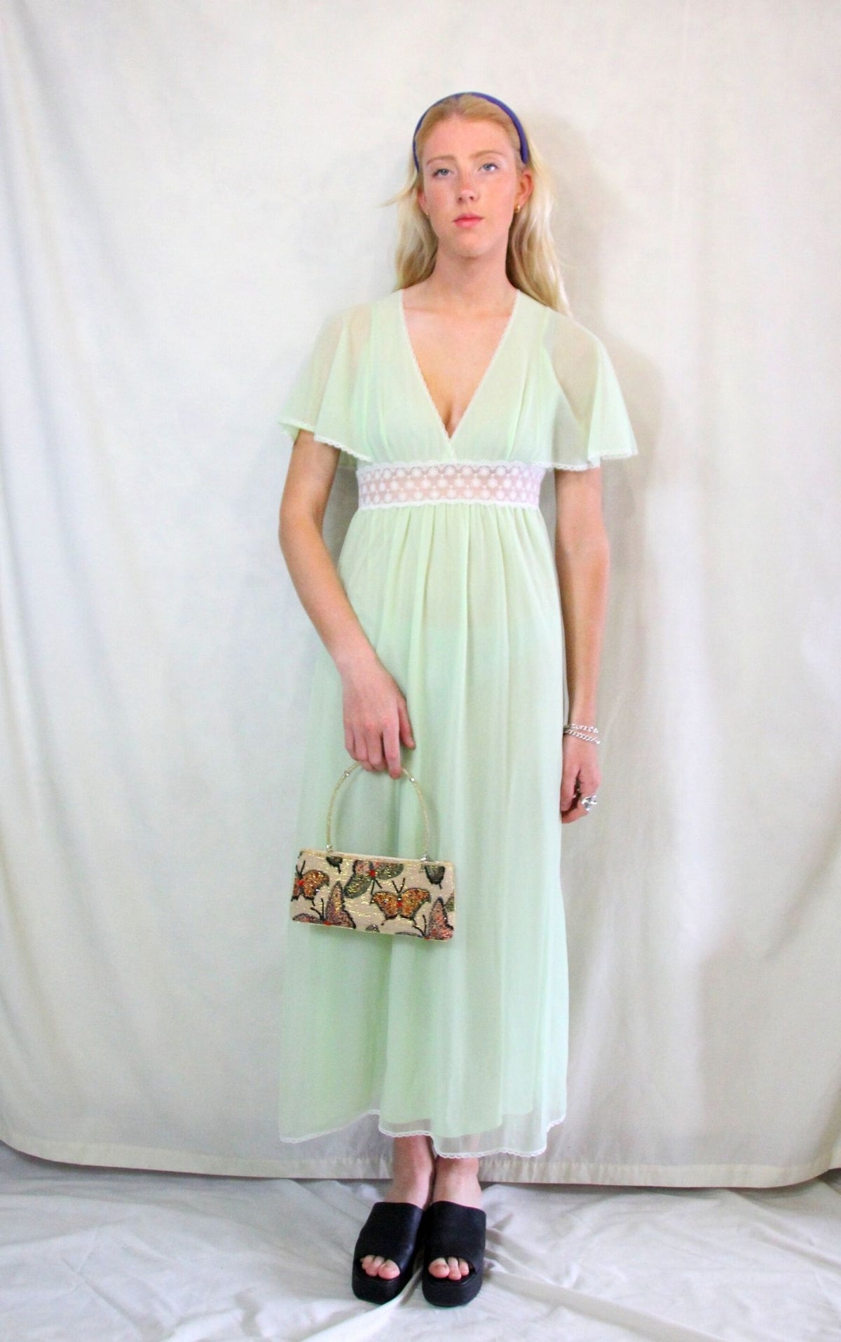 rent vintage mint green night dress