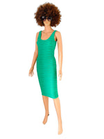 Rent Vintage Y2k apple green sleeveless pencil dress with hourglass shape sculpted fit