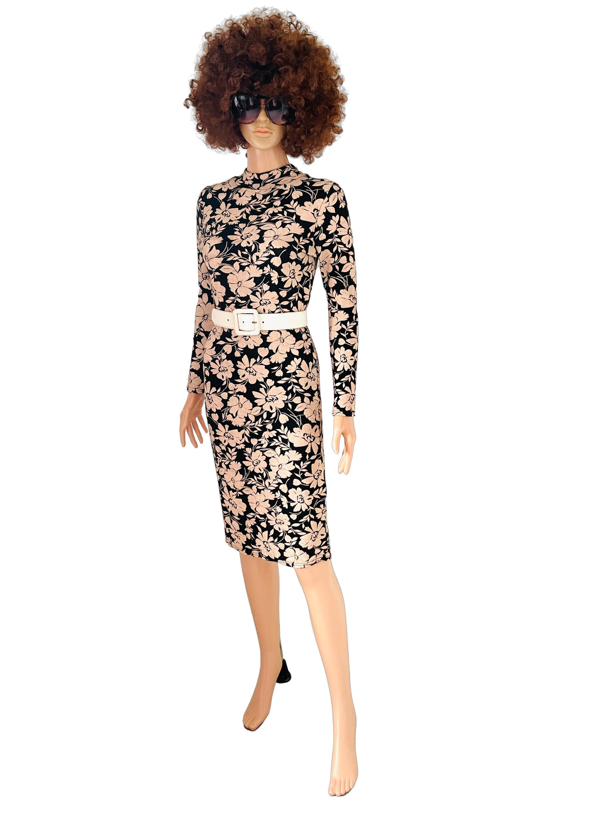 Rent floral body con dress