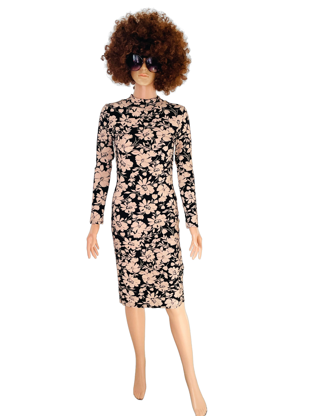 Rent floral body con dress