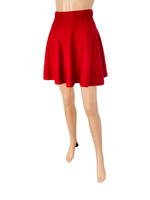 Woolen Red Mini Skater Skirt Size 8