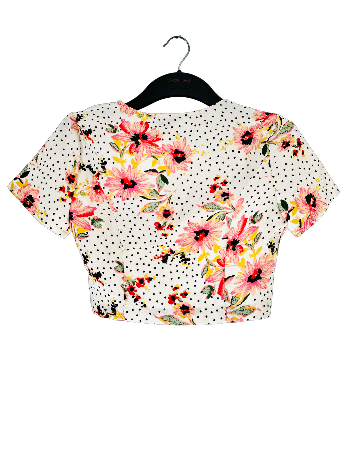 Retro Y2K Jacquard Floral Cropped Blouse