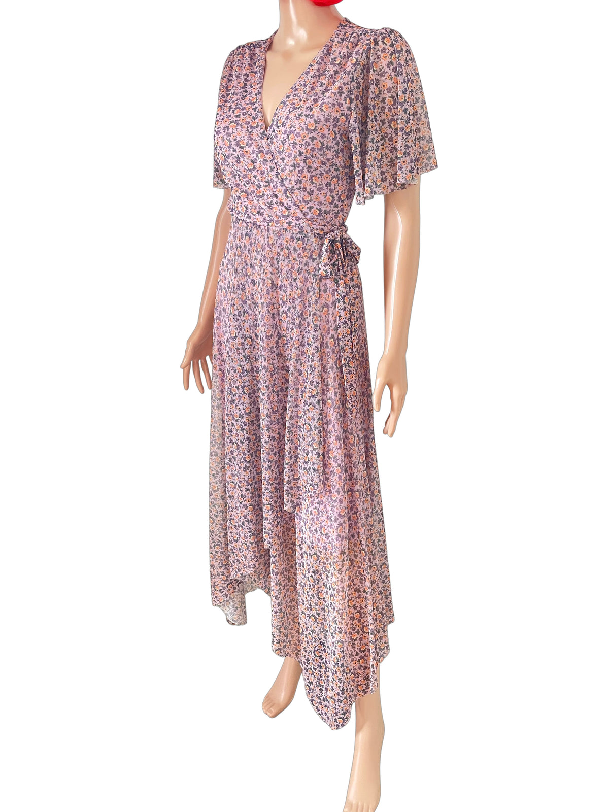 Vintage print maxi tea dress Size 8