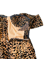 Rent Leopard print off the shoulder bra cup midi pencil dress