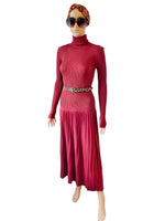 Mauve Pink Roll Neck Maxi Jumper Dress