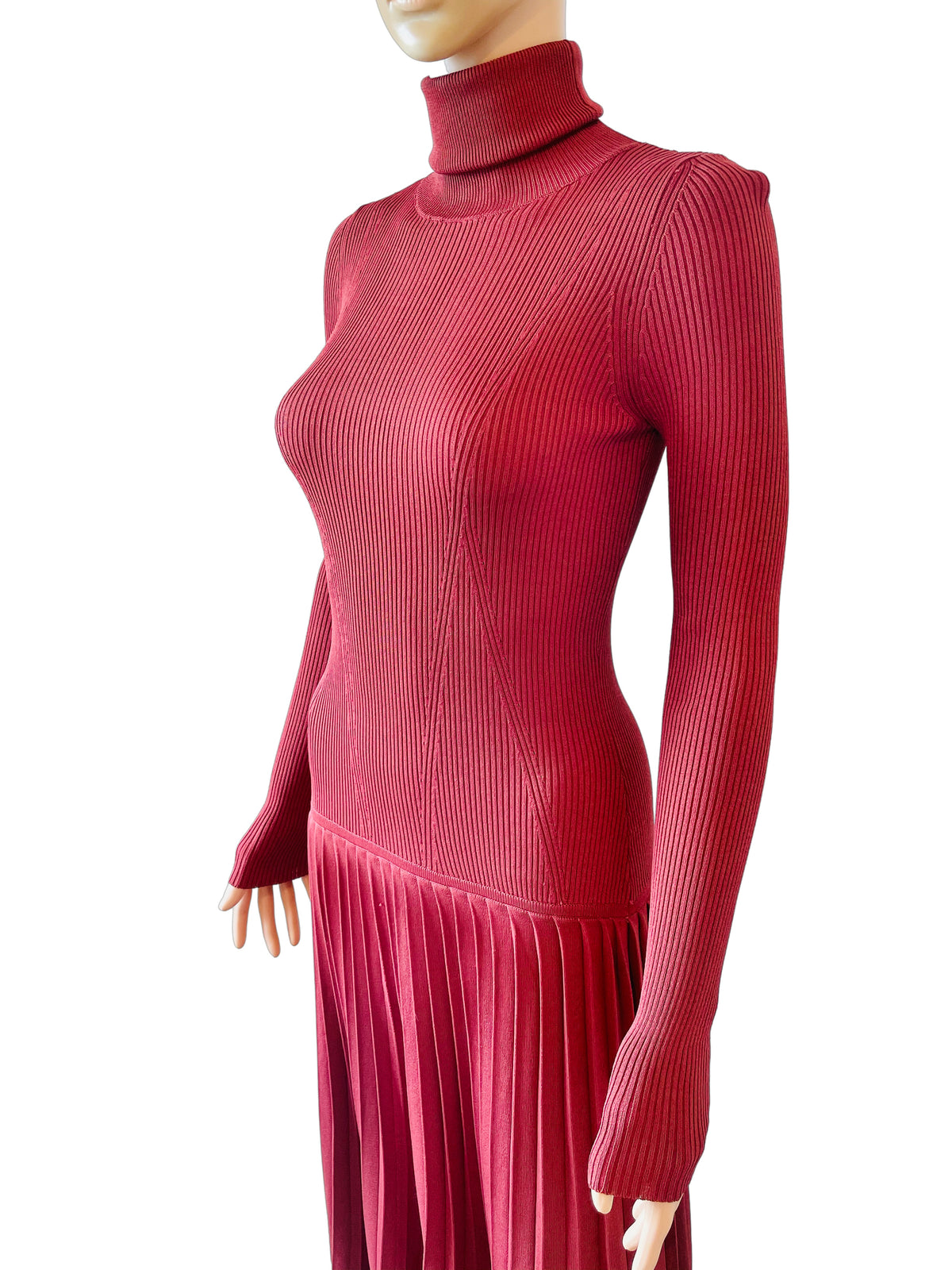 Mauve Pink Roll Neck Maxi Jumper Dress