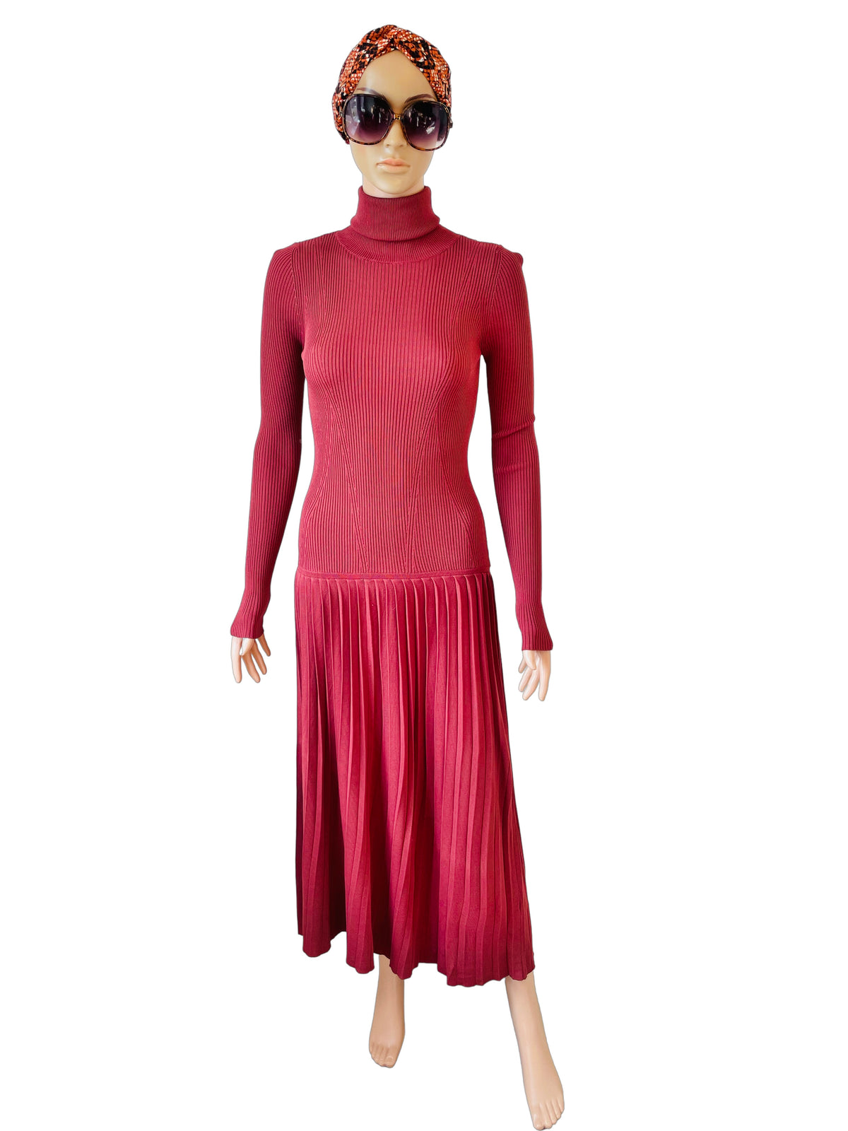 Mauve Roll Neck Maxi Jumper Dress