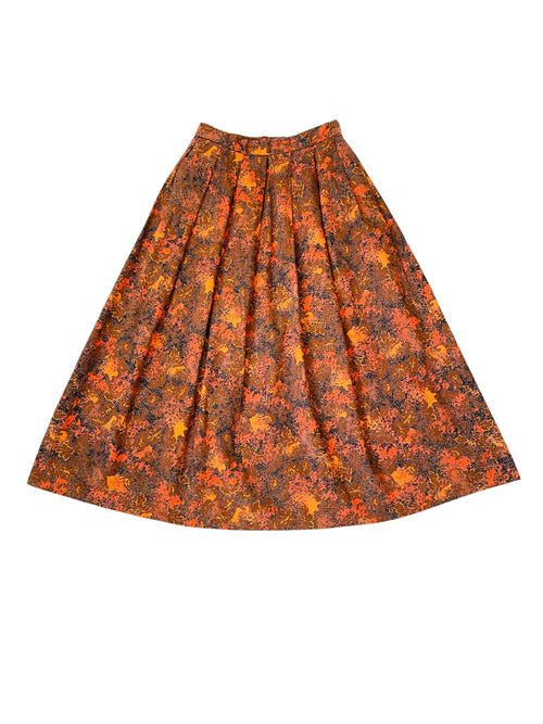 Vintage Orange Patterned Skirt
