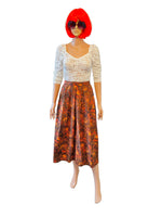 Vintage Orange Patterned Skirt