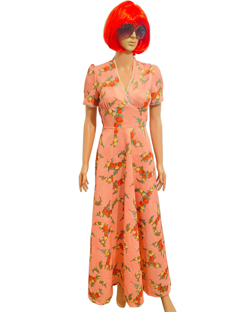 Vintage 1970s Floral Maxi Dress