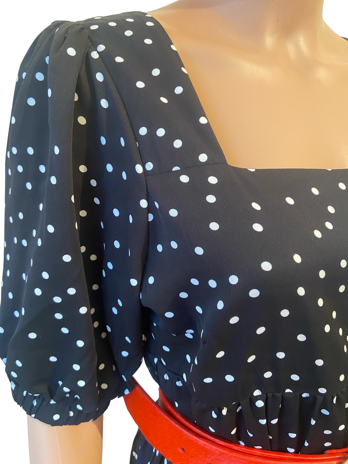 Smock Dress in Black and White Polka Dot