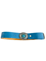 Vintage Turquoise Leather Belt