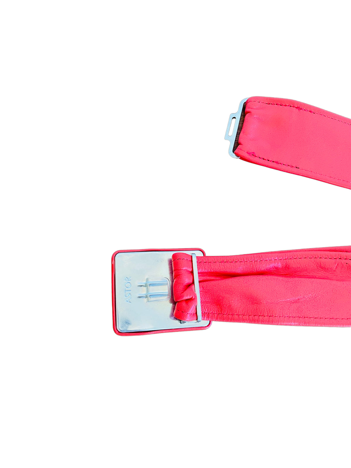 RENT Vintage Bright Red Leather Waist Belt