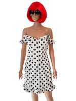 White Polka Dot Body Con Dress Size 16
