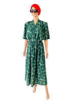 Rent Vintage 1940's Maxi Green Land Girl Dress Size 14