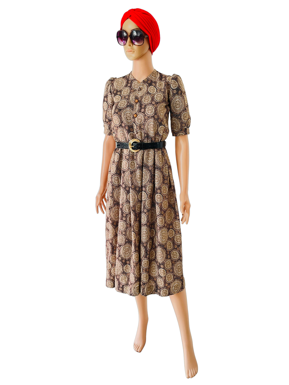 Rent Vintage tile print midi dress