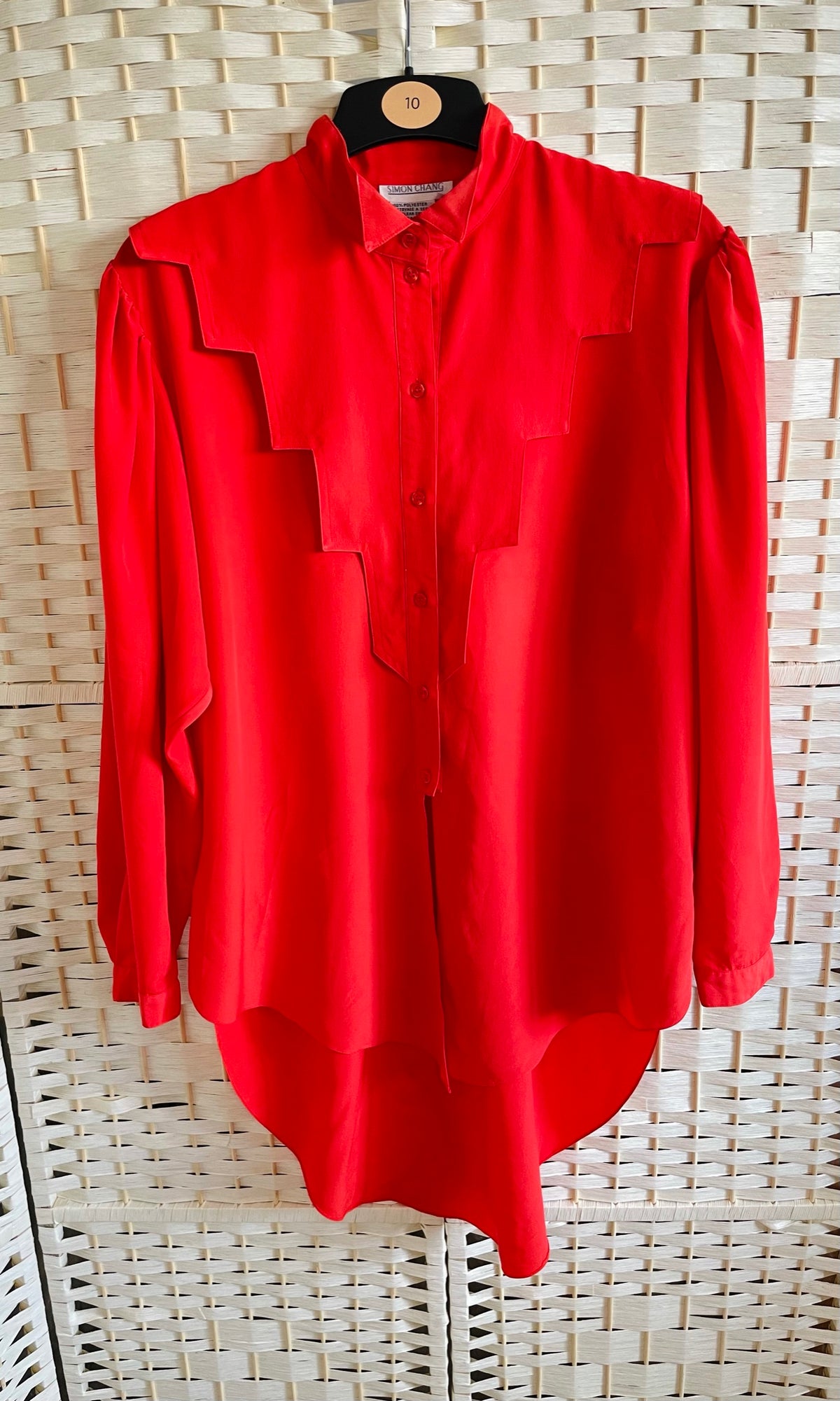 Rent Vintage Red 1980's blouse. Rent Vintage Fashion Rent pre-loved fashion, rent blouse rent vintage, vintage shop bristol vintage shop Bristol wedding dress hire, dress rental vintage laura ashley dress