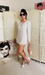 Rent Vintage Petite Sequin Cream Micro Dress