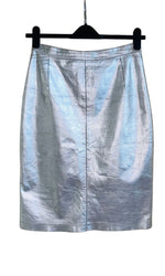 Rent leather vintage silver skirt