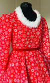 Rent Red and White skater snowflake Christmas Dress custom made for Elf The Musical and worn on stage at the Bristol Hippodrome