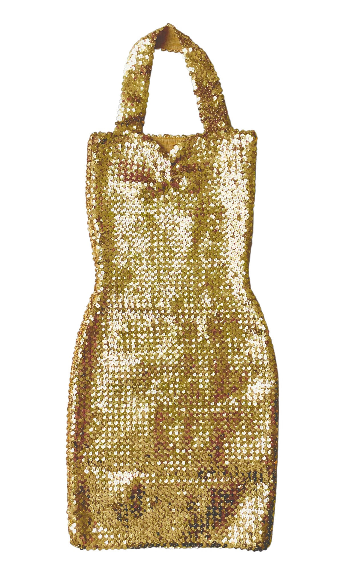 Yellow Gold Vintage Y2K Sequin Dress WearMyWardrobeOut Yellow Gold Vintage Y2K Sequin Dress WearMyWardrobeOut