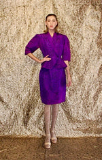 Purple Retro Suit Skirt Set