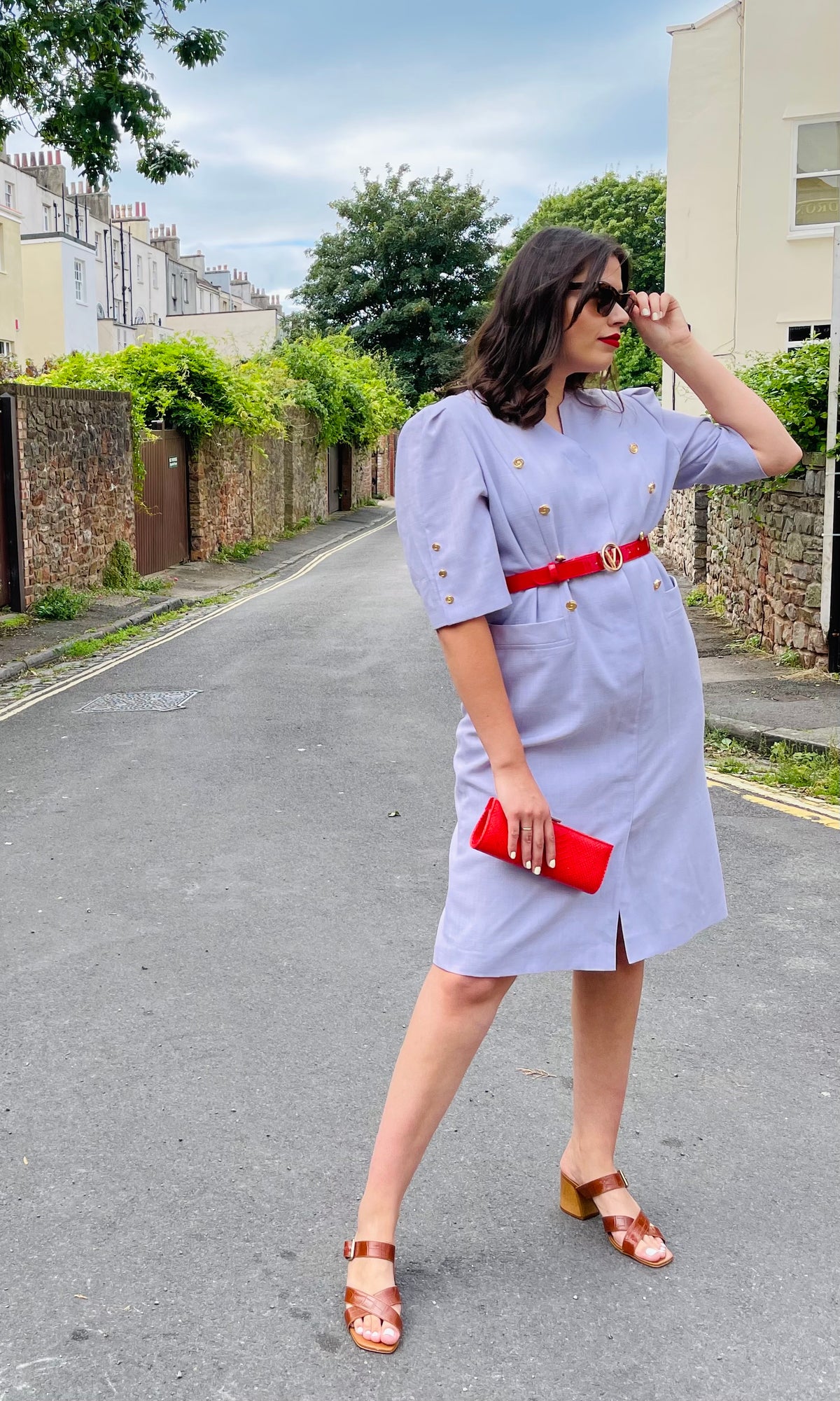 Vintage Lilac Midi Dress WearMyWardrobeOut Vintage Lilac Midi Dress WearMyWardrobeOut