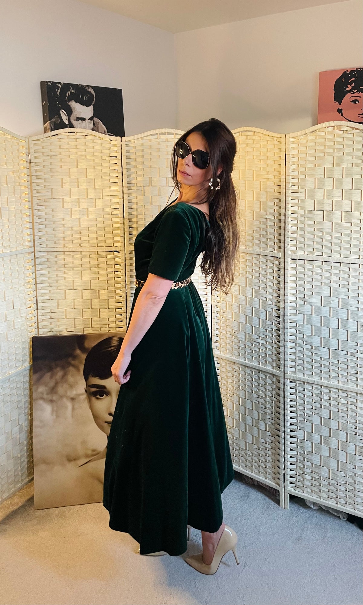 RENT Vintage Emerald Green Velvet Maxi Dress WearMyWardrobeOut RENT Vintage Emerald Green Velvet Maxi Dress WearMyWardrobeOut