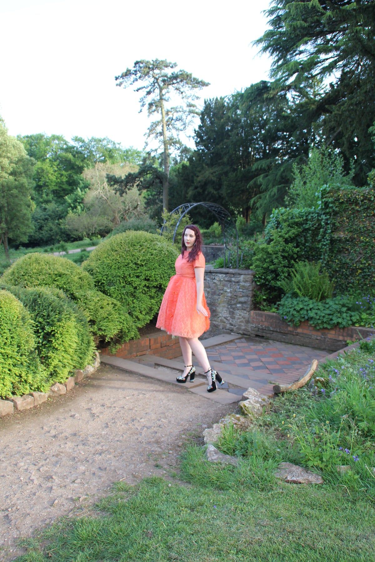 rent orange vintage 1950s tulle dress