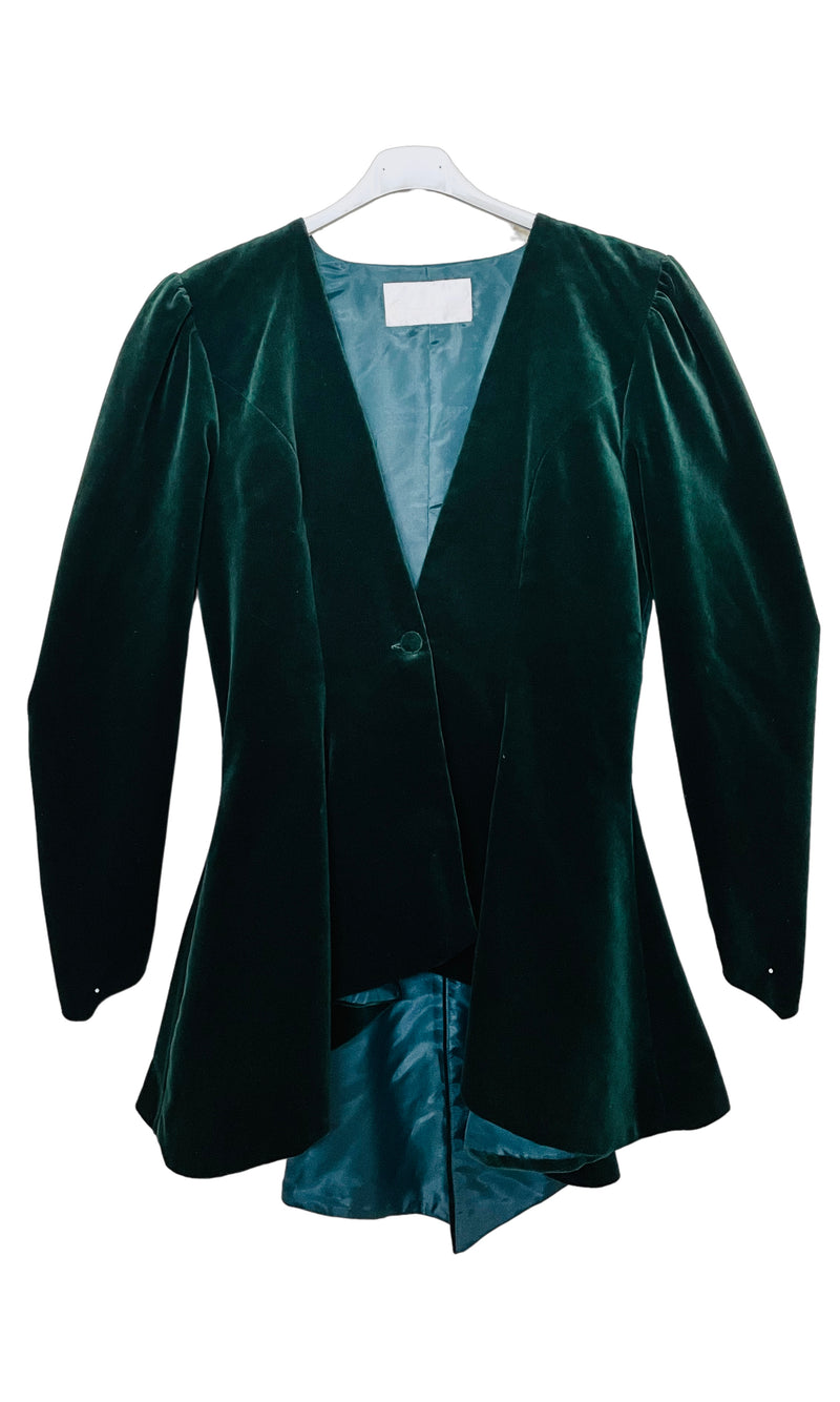Rent Vintage couture green velvet jacket