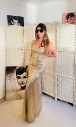rent vintage gold maxi dress sequined 