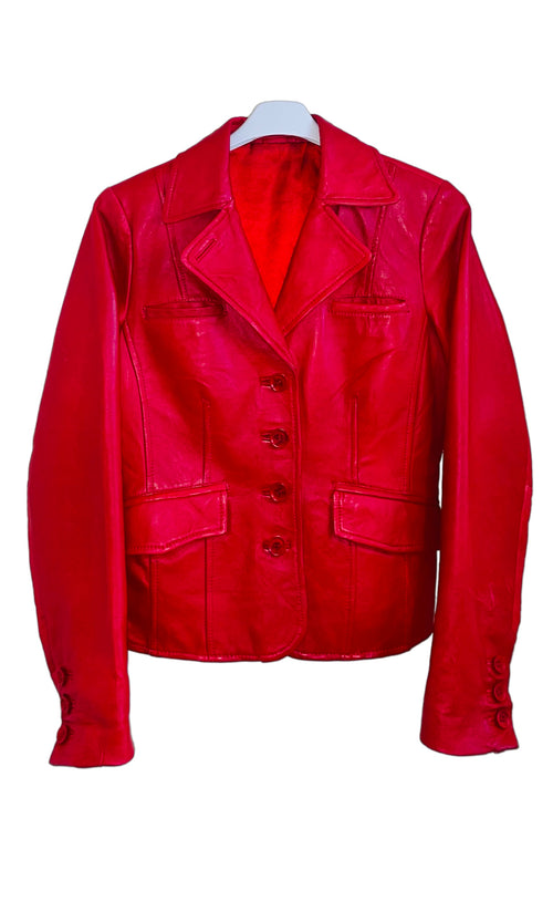Rent vintage red leather jacket