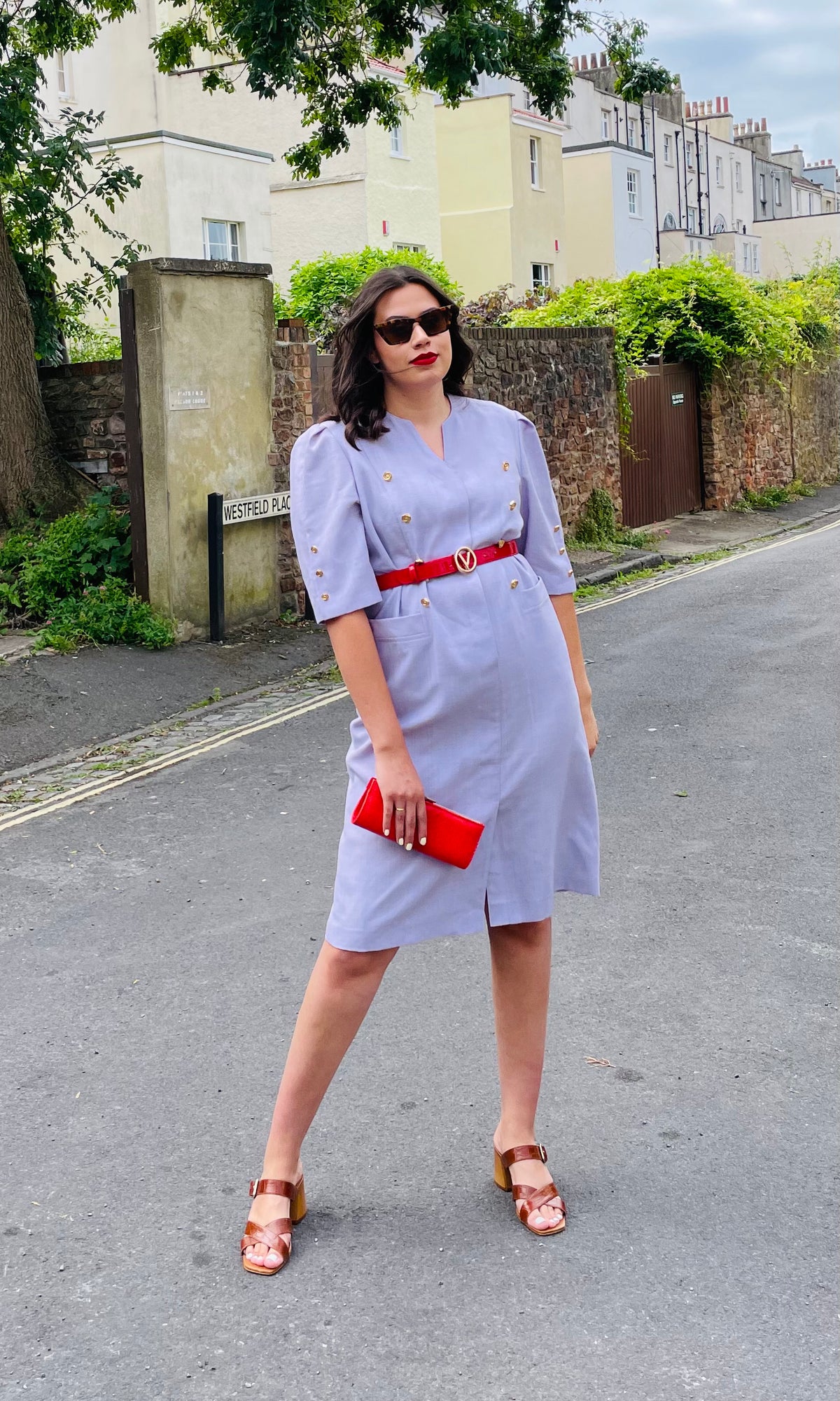 Vintage Lilac Midi Dress WearMyWardrobeOut Vintage Lilac Midi Dress WearMyWardrobeOut