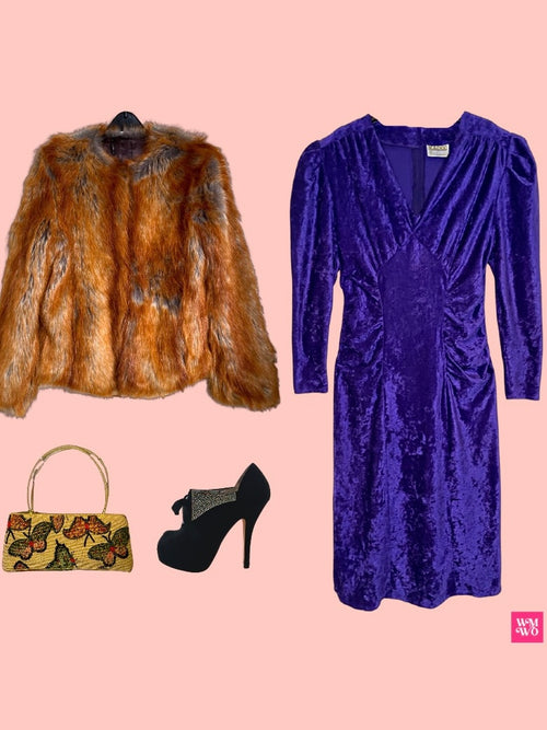 Rent purple velvet vintage dress